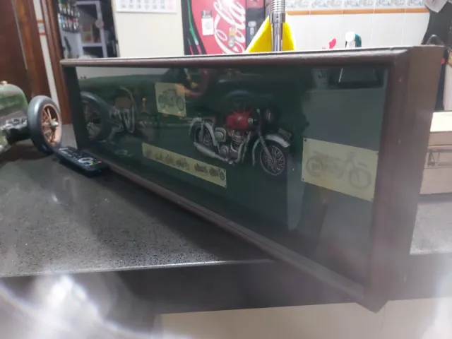 Cuadro cristal expositor decorativo motos antiguas