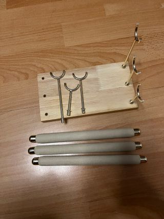 Expositor Joyero para Anillos Beige y Dorado