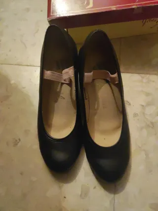 Zapatos Flamenco Tacón Negro Talla 30