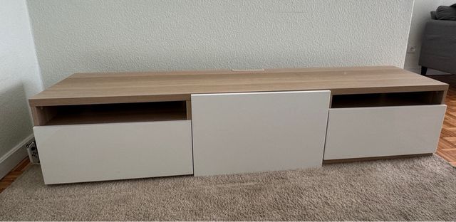 Móvel TV madeira e branco