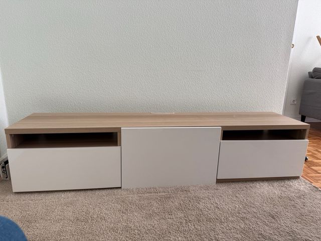 Móvel TV madeira e branco