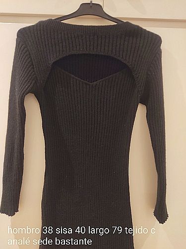 Vestido de punto negro invierno