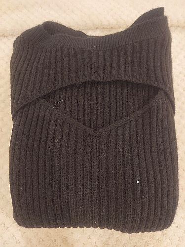 Vestido de punto negro invierno