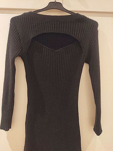 Vestido de punto negro invierno