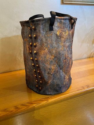 Portabiancheria tessuto effetto metallo