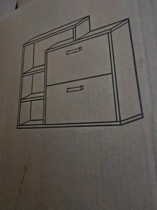 Mueble zapatero Gris y blanco