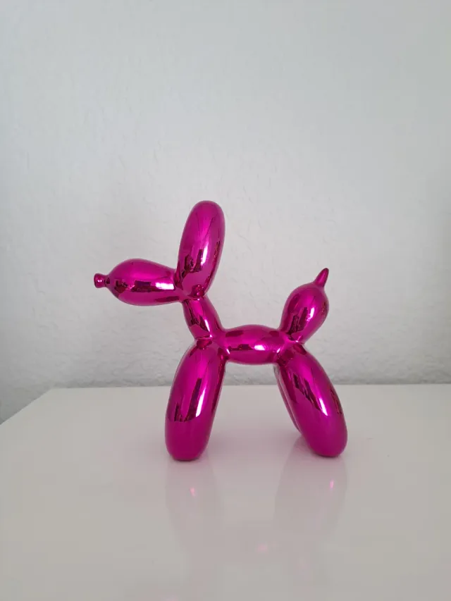 Escultura perro balloon rosa brillante