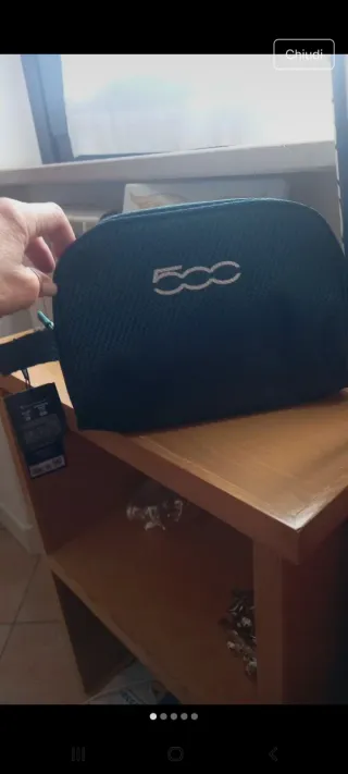 Beauty case Fiat 500 teal