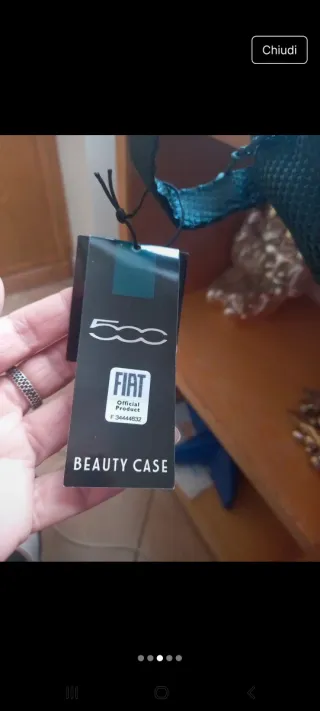 Beauty case Fiat 500 teal