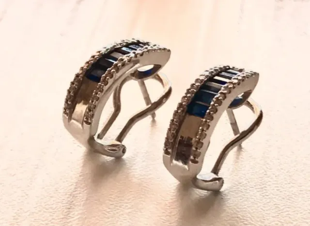 Pendientes Antonelli Zafiros y Diamantes 0.12ct