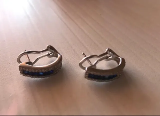 Pendientes Antonelli Zafiros y Diamantes 0.12ct