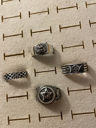 Lote 4 anillos Plata Ley Hombre Hechos Mano