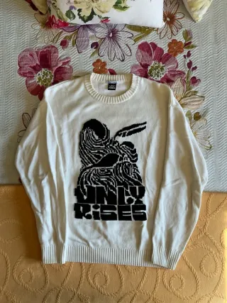 Jersey Zara estampado blanco y negro hombre