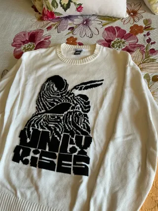 Jersey Zara estampado blanco y negro hombre