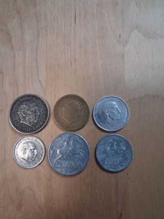 Lote 6 monedas Franco España
