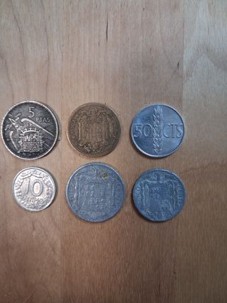 Lote 6 monedas Franco España
