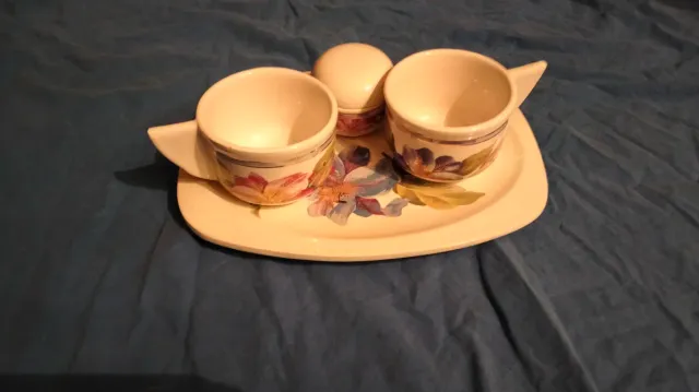 Set 2 tazze, zuccheriera e vassoio