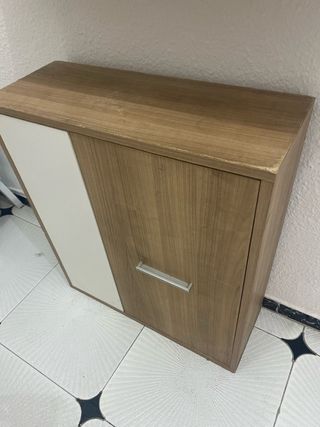 Mueble Zapatero Marrón y Blanco