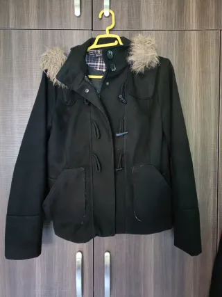 Abrigo paño mujer negro talla L