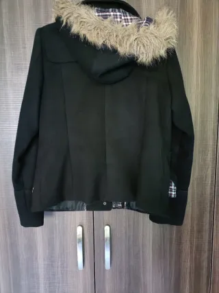 Abrigo paño mujer negro talla L