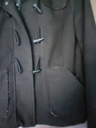 Abrigo paño mujer negro talla L