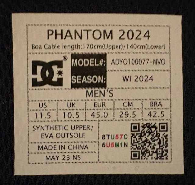 DC Shoes Phanton 2024 BOA botas snow Nuevas  T:45