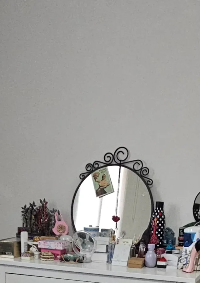 Espejo redondo decorativo negro