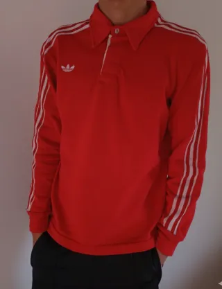 Polo Adidas Vintage con N°18,Maniche Lunghe