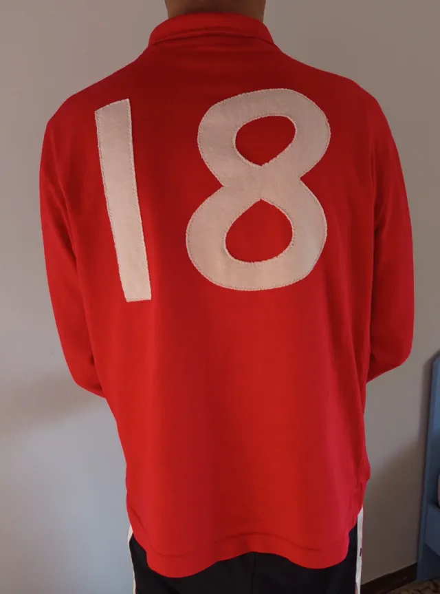 Polo Adidas Vintage con N°18,Maniche Lunghe