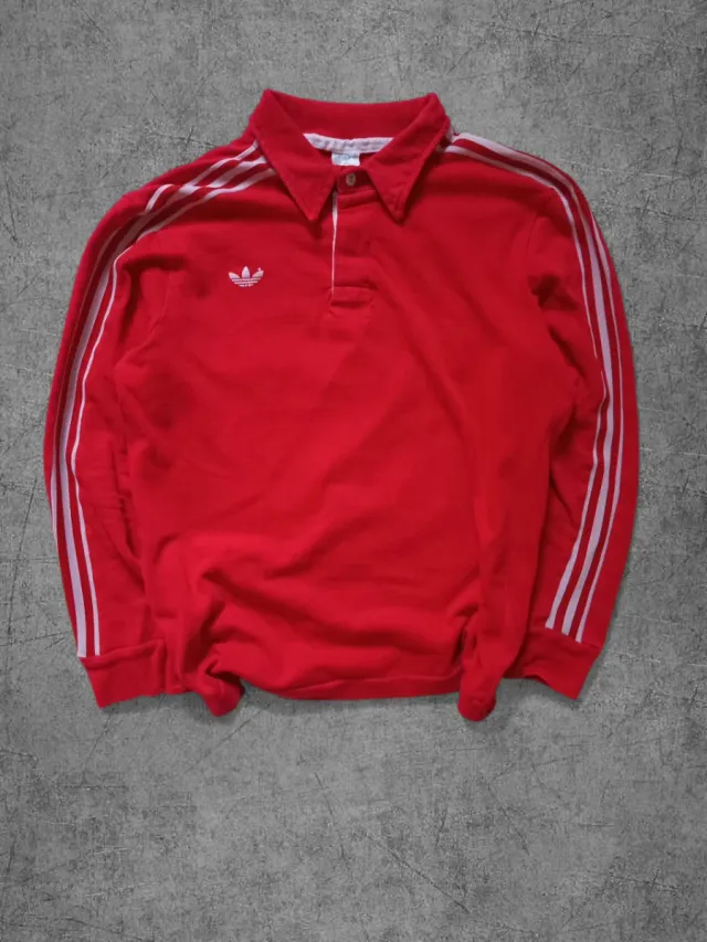 Polo Adidas Vintage con N°18,Maniche Lunghe