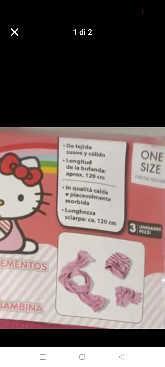 Set Hello Kitty Sciarpa, Cappello e Guanti