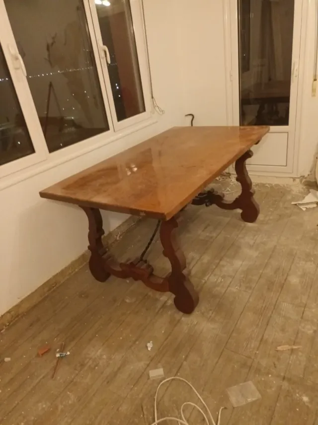 Mesa madera maciza y forja