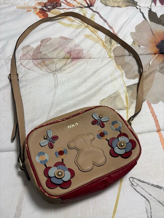 Bolso Tous original Beige y Rojo