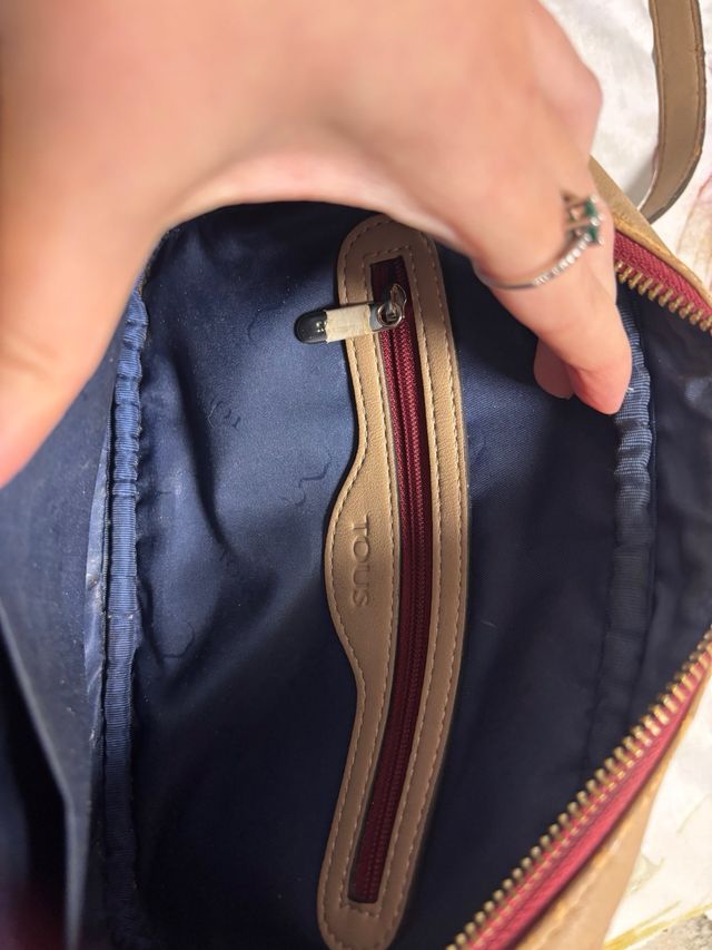 Bolso Tous original Beige y Rojo