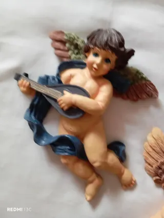 Pareja angelitos escayola música