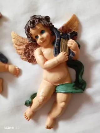 Pareja angelitos escayola música