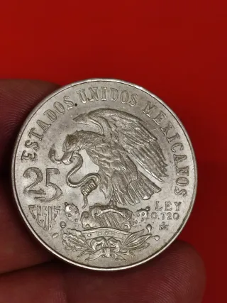 Moneda Plata 25 Pesos México 1968 Olimpiada