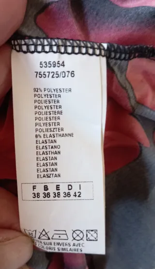 Vestido fiesta asimétrico flores rojas