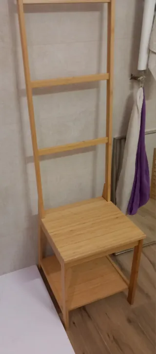 Silla toallero Ikea madera