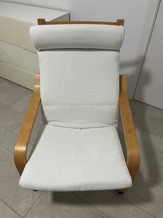 Sillón balancín Ikea Poäng madera y tela