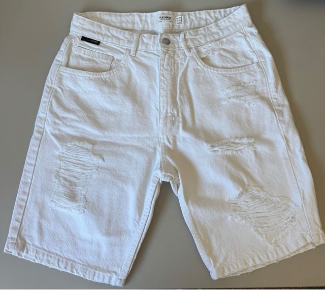 Vaquero corto Pull&Bear blanco roto Talla M