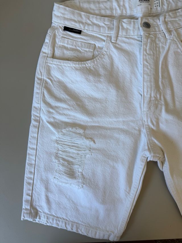 Vaquero corto Pull&Bear blanco roto Talla M