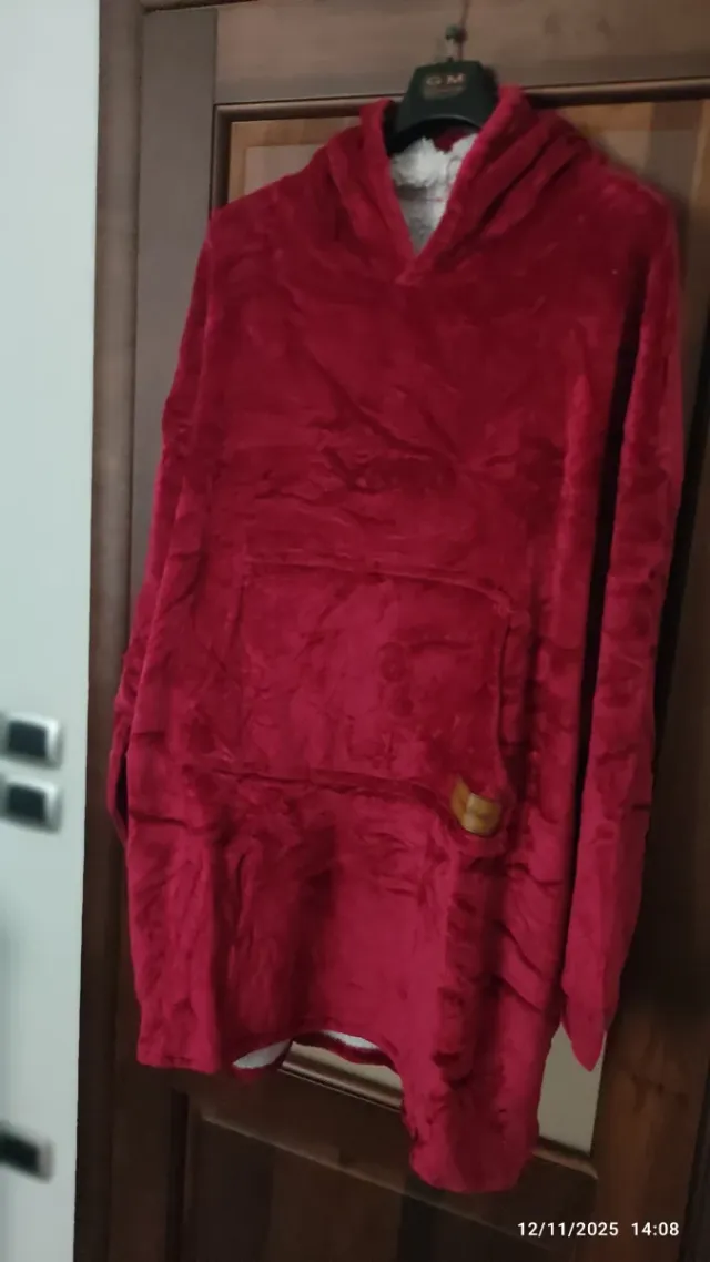 Coperta pile rossa Panda Play