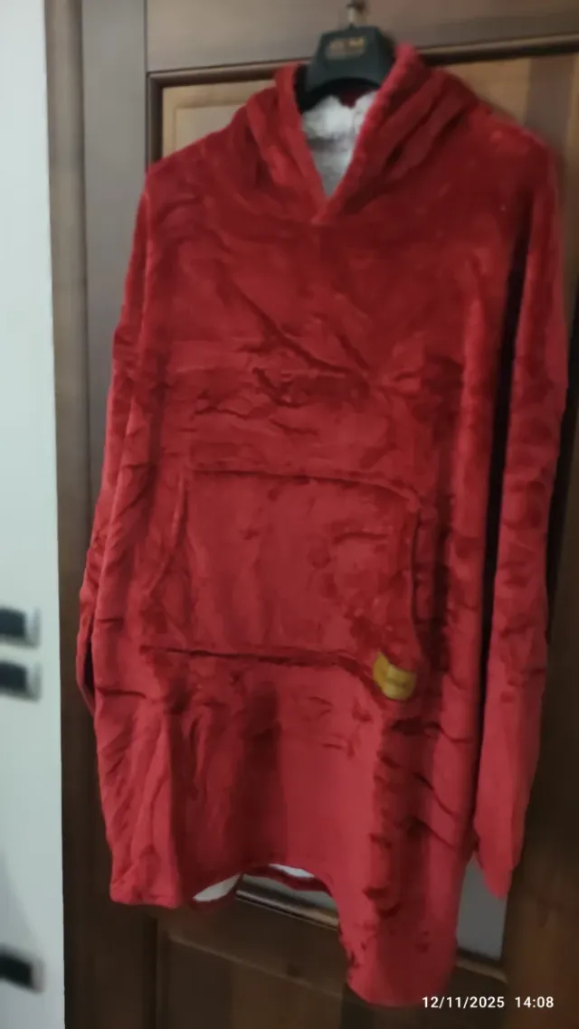 Coperta pile rossa Panda Play