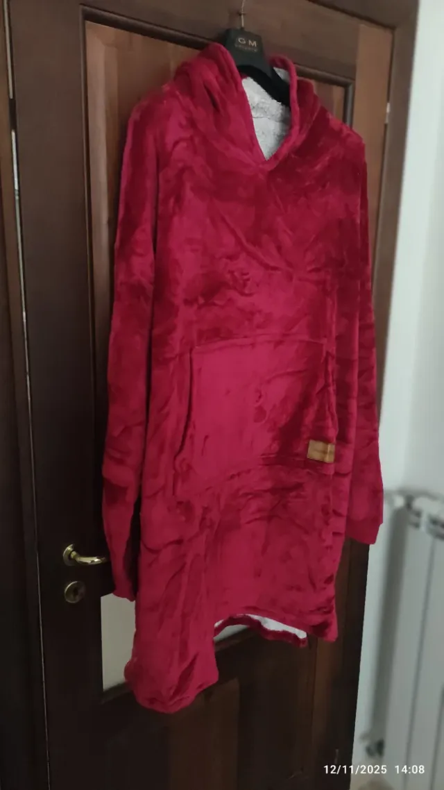 Coperta pile rossa Panda Play