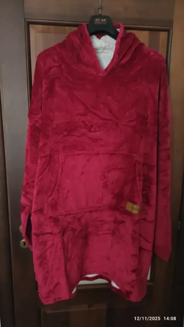 Coperta pile rossa Panda Play