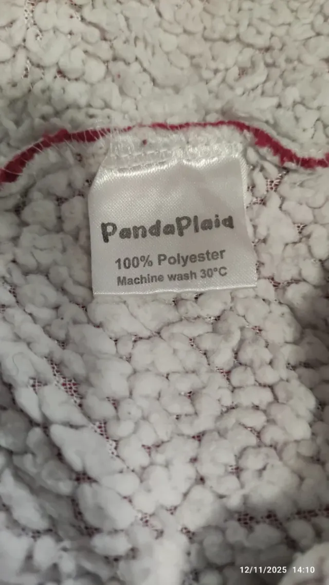 Coperta pile rossa Panda Play