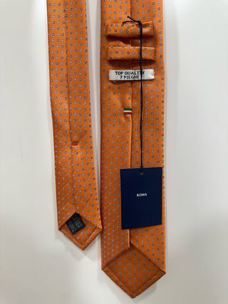 Corbata Roma Naranja Lunares