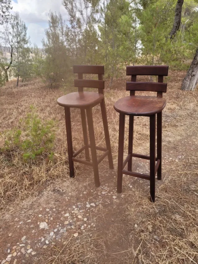 Taburetes de bar de madera preciosa (2 unidades)
