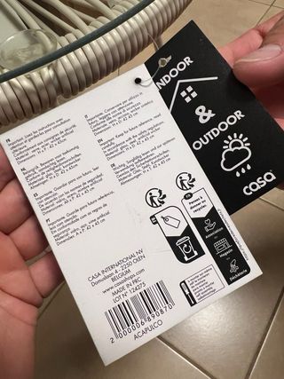 Mesa auxiliar redonda ratán y cristal